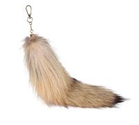 Llavero con cola de animal adorable ETHKIA3D, colgante de moda con pompones peludos, llavero para mujer, accesorios para bolso y mochila, 40 cm de