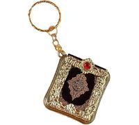 Llavero con colgante de arca pequeña retro El Corán musulmán decoración encantos dorados 3,5 x 4 cm, normal