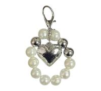 Llavero con colgante de corazón dulce con cuentas de lazo, a la moda, encantador, adorno, mochila, joyería, bolso, colgante, Sección 12, Talla única