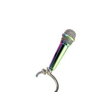 Llavero con colgante de micrófono, simulación, forma de micrófono, llavero de moda, colgante para amantes de la música, llavero de micrófono, accesorios, フリーサイズ