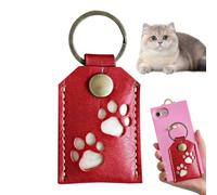 Llavero con colgante de pelo de mascota, llavero cuadrado conmemorativo de pelo de perro, mochila, de cachorro, gatito, soporte de fotos conmemorativo para novio, novia, rosso, Refer to