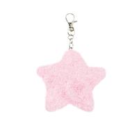 Llavero con colgante en forma de estrella de cinco puntas de peluche adorable colgante con adorno de peluche lindo llavero para coche mochila decoración encanto para bolso llavero con estrella