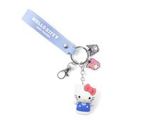KIDS EUROSWAN Llavero con cordón de goma 3D para niñas, diseño de Hello Kitty, azul, Talla única