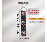 Llavero con correa de muñeca con estampado floral de neopreno, para hombres como para mujeres. Ideal para usar con coches, teléfonos, bolsos y como regalo universal para las fiestas