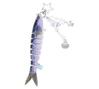 Llavero con cuentas en forma de pez hecho a mano, correa para teléfono, accesorio creativo, bolsa para llaves, mochila, conjunto de llaveros de joyería vibrante, フリーサイズ