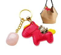 Llavero con dije del año 2026 del caballo para bolso, llavero de caballo, colgante de mochila, para mujeres, niños, niñas, jóvenes, adolescentes, marido, hijo, hija, familia, rosso, Refer to