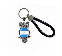 Llavero con diseño de bandera de Nicaragua, regalo de recuerdo, llavero con colgante de búho para hombres y mujeres