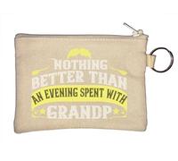 Llavero con eslogan «Nothing Better Than an Evening Spent with Grandpa», color beige, beige, Talla única