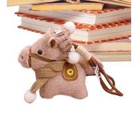 Llavero Con Forma De Caballo - 6.69 Pulgadas Lindo Colgante Para Coche | Colgante De Bolso De Miedo - Llavero De Peluche Suave De Felpa Con Cordón Como Accesorio Decorativo Para Bolsos, marrón, Fare