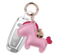 Llavero con forma de caballo - Colgante de dibujos animados de piel sintética | Llavero de caballo de | Lindo llavero | Accesorio para bolso de moda coche, rosa, riferimento alla