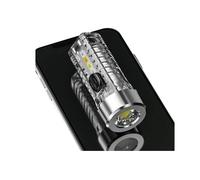 Llavero con luz LED USB, luz LED roja y azul, 5 niveles de brillo, 3 destellos especiales, blanco