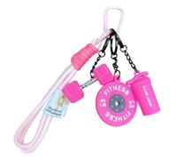 Llavero con mancuernas, accesorios de fitness, llavero con mancuernas, juego de llaveros de campana rusa, llavero de silicona extraíble, perfecto para decoración al aire libre y entusiastas del