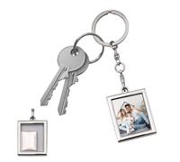 Llavero con marco de fotos en miniatura de metal, foto desmontable, regalo personalizable para cumpleaños, bodas, fiestas de bricolaje, manualidades conmemorativas, cromo, S