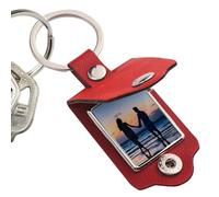 Llavero con Marco - Mini Portafotos, Colgante De Memoria Portátil Ligero, Marco Protector Transparente para Pantalla | Llavero Regalo Personalizado para Foto Familiar, para BOR, Rojo, riferimento