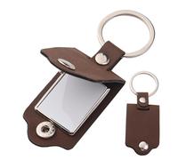 Llavero con Marco - Mini Portafotos, Colgante De Memoria Portátil Ligero, Marco Protector Transparente para Pantalla | Llavero Regalo Personalizado para Foto Familiar, para BOR, marrón,