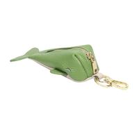 Llavero con monedero de ballena, pequeño monedero, bolsos de cuero con cremalleras, llavero para mujer, piel con llavero y cremallera para mujer, Color verde., Mass Beauty