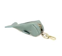 Llavero con monedero de ballena, pequeño monedero, bolsos de cuero con cremalleras, llavero para mujer, piel con llavero y cremallera para mujer, azul claro, Mass Beauty