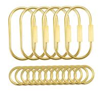 Llavero con mosquetón Juego de llaveros con mosquetón de latón hecho a mano, 18 llaveros dorados con elegante diseño envuelto en alambre y clips de 2, 36 pulgadas para llaves, bolso y organizador