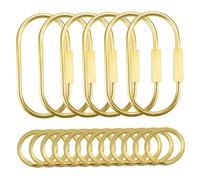 Llavero con mosquetón Juego de llaveros con mosquetón de latón hecho a mano, 18 llaveros dorados con elegante diseño envuelto en alambre y clips de 2, 36 pulgadas para llaves, bolso y organizador