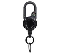 Llavero con mosquetón retráctil - Porta llaves extensible, cordón retráctil | Carrete de tarjeta de identificación con brújula, llavero, llavero portátil, llavero con mosquetón para senderismo, Campin
