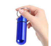 Llavero con Pastillero de Bolsillo - Portapastillas de Viaje, Estuche de Medicina de Metal Compacto con Alojamiento para Llavero | Mini Organizador Impermeable para Bolso, Vitaminas Diarias, Medicamen