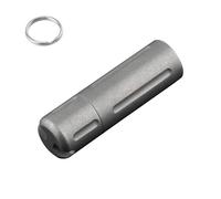 Llavero con pastillero, de titanio, impermeable, para pastillero, portátil, pequeño, frasco, cápsula, frasco, cápsula, contenedor para píldoras, para acampar al aire libre, viajes, senderismo (negro)
