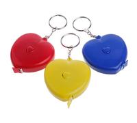 Llavero con regla retráctil portátil en forma de corazón, cinta métrica de 1,5 m, valla de mesa con fracciones adhesivas métricas, tiras de regla de metal con respaldo para patio con imán