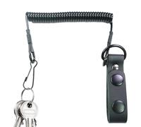 Llavero con resorte en espiral, llavero de seguridad al aire libre, carrete retráctil, muelle en espiral resistente, alambre de acero integrado, correa elástica para cinturón, camiseta interior