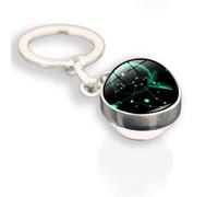 Llavero Con Signo Del Zodiaco Sagitario, Regalo Para Mujeres Y Hombres, Llaveros De Horóscopos Con Bola De Cristal De Cabujón De Doble Cara, Soporte Para Llaves De Puerta De Coche Para El Hogar, Re