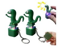 Llavero con Sonido de Lagarto, Llavero con botón de Lagarto, Juguete Recargable con luz de Colores para aliviar la ansiedad, antiestrés portátil (2 Piezas)