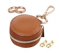 Llavero con soporte para anillos, mini pastillero, organizadora con cierre de cremallera, soporte de de viaje, soportes portátiles para anillos, organizadora con de cierre de