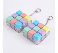 Llavero con Teclado antiestrés de Macaron de Nueve Teclas (Paquete de 2), Juguete sensorial con Clic, Colgante mecánico para concentración y relajación.