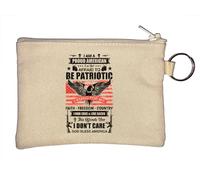 Llavero con texto en inglés "I Am A Proud American I Am Not Afraid to Be", color beige, beige, Talla única