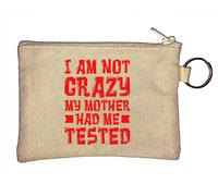 Llavero con texto en inglés "I Am Not Crazy My Mother Had Me Test", color beige, beige, Talla única