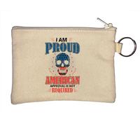 Llavero con texto en inglés "I Am Proud American Approval is Not Requied", color beige, beige, Talla única