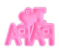 Llavero con texto en inglés "I Love Mom Dad", molde de resina epoxi, molde de Acción de Gracias, Día de la Madre, colgante hecho a mano de silicona para hacer joyas, herramientas de fundición, moldes