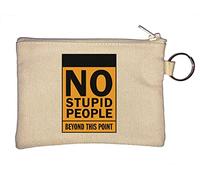 Llavero con texto en inglés "No Stupid People Beyond This Point", color beige