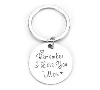 Llavero con texto en inglés "Remember I Love You Mom" para graduación de adolescente, hija, hijo, divertido llavero idea de regalo para hijo, vuelta a la escuela, Navidad, mayoría de edad, regalos de