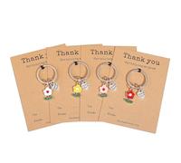 Llavero con texto en inglés "Thank You Leaving Teacher", paquete de 4 unidades de agradecimiento, regalo de agradecimiento para profesores, tarjetas de ideas, sobres, llavero inspirador de acero