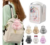 Llavero conejo con caja de hojalata, peluche suave, encantador, diseño conejo, bolso de coche, llavero Ea