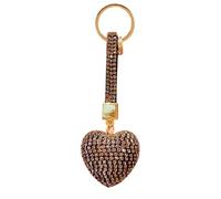 Llavero corazón brillante, llavero corazón con pedrería, colgante llavero para mujer, llavero con diamantes de imitación en forma de corazón de amor, llavero brillante con colgante de piel para don