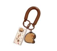 Llavero creativo para coche, diseño de animales de dibujos animados, colgante de bolsa, encantador con regla pequeña, adorno para colgar, llaveros elegantes, bonito dije de capibara para decoración de