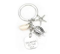 Llavero creativo para mujer, diseño de caracola, estrella de mar y tortuga, regalo de cumpleaños y viaje para una buena amiga, novia, profesora, inspiración, amistad, jubilación, símbolo de