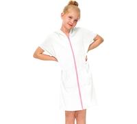 Llavero Cremallera Terrys Capucha Coverups Natación Playa Cover Up Algodón Manga Corta Traje de Baño Albornoz con Vestido de Playa Ropa Niños Niñas, Blanco, 3-4 años