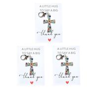 Llavero Cristiano 3 Piezas Amuleto Colgante Religioso Floral con Strass | Llavero Cruz del Espíritu Santo para Hogar Escuela Aula de Cumpleaños Navidad Vacaciones Viajes Coche