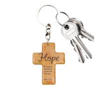 Llavero cristiano | Llavero de madera cristiana, dije de religiosa para bolso, bolso, cartera, coche, equipaje, viajes, escuela, iglesia, , cumpleaños, graduación, oración de Pascua