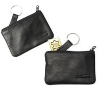 Llavero Cuero 310, Pack de ahorro doble de piel de vacuno, color negro, medium