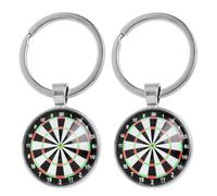 llavero dardos 2pcs, regalos de dardos para hombres, regalos Perfectos para Jugadores de Dardos, Accesorio de Metal y Vidrio, Ideal para Hombres y Mujeres, Incluye Diseño Detallado de Diana de Dardos