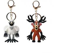 Llavero de 2 piezas con diseño de juego de terror 99 noches en el bosque, decoración 3D, alce nocturno y búho, regalo de juguete