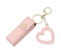Llavero de Aceite Labial 2 en 1 con Espejo, Estuche portátil de Cuero sintético para Brillo Labial, Ideal para Viajes de Mujer, Mini Organizador de labiales. (1 PCS-D)